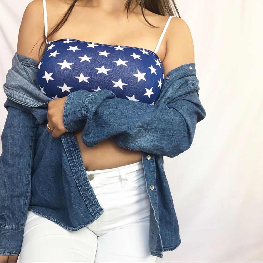 • Star Spangled Crop Top • - Picture 2 of 7