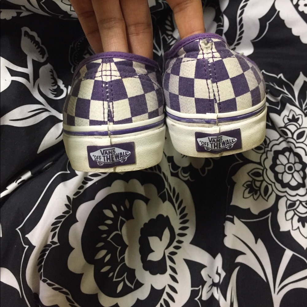 Purple checked vans