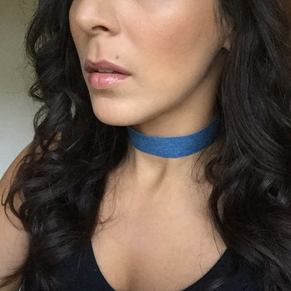 Denim Choker - Medium Blue