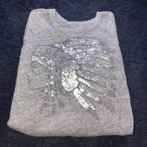Sequined Native American graphic sweatshirt