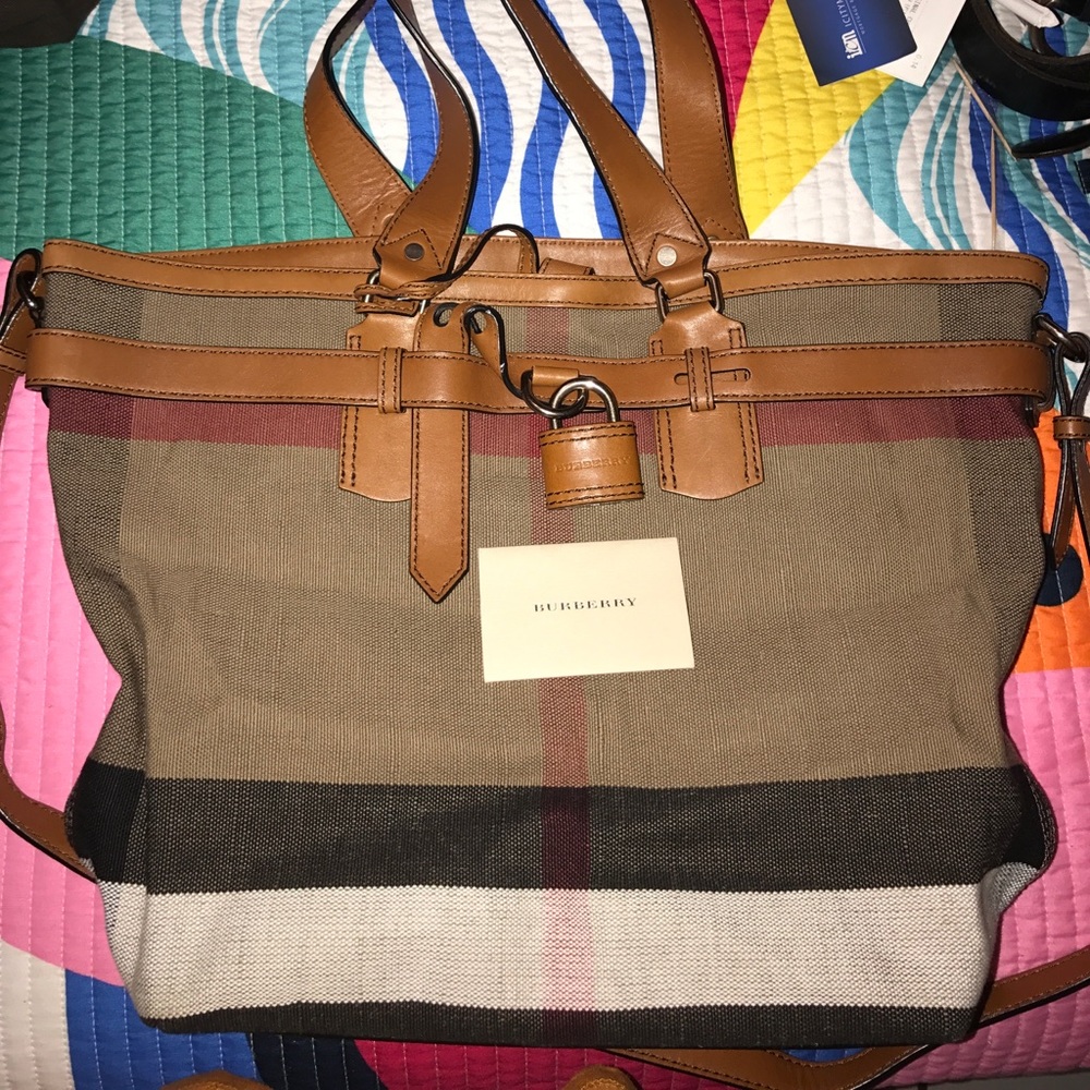 Burberry Canvas Crossbody /Tote perfect for travel