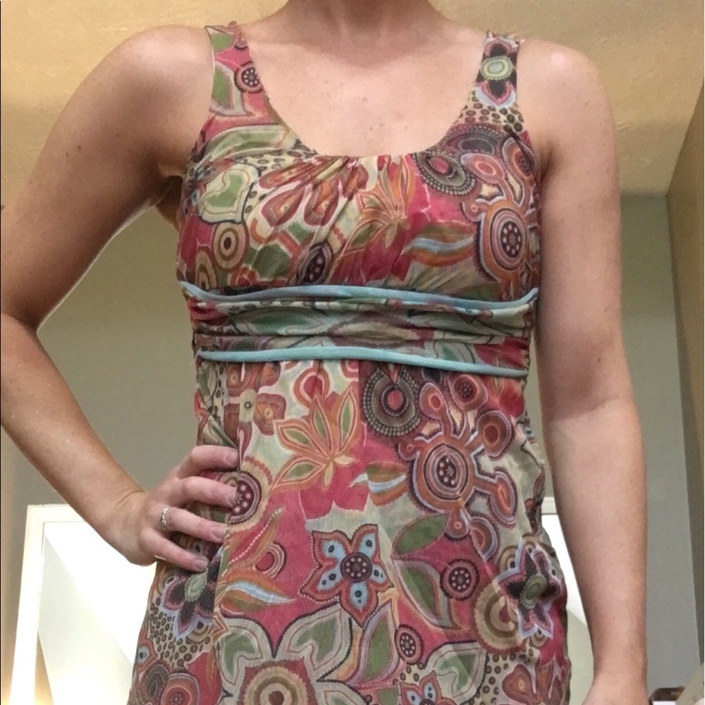 Never worn decorative floral print top