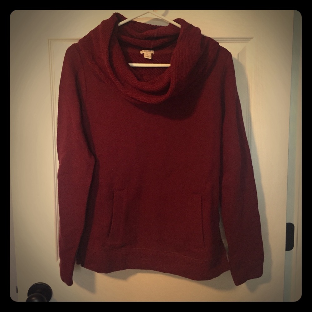 JCrew maroon cowl neck sweatshirt