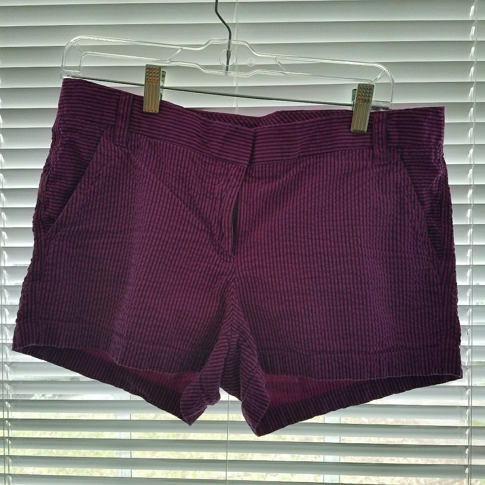 DONATED!! J. Crew Purple and Navy Striped Shorts