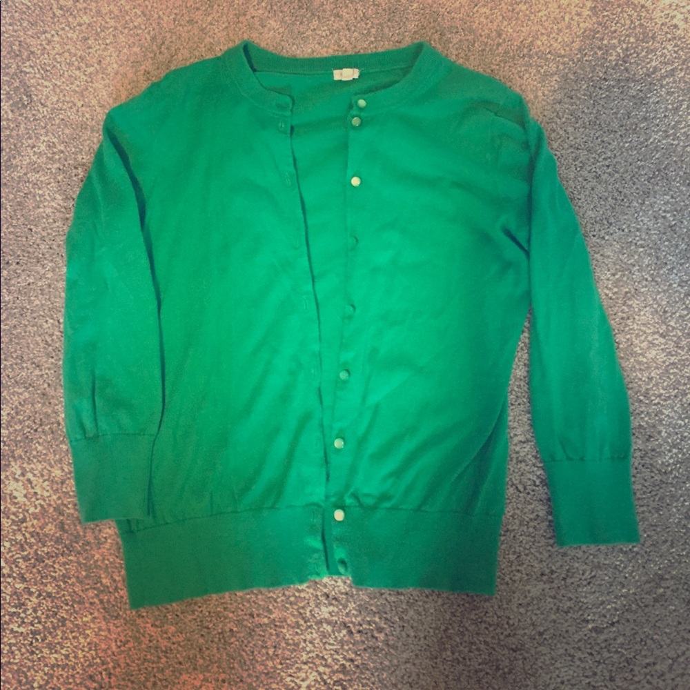 Kelly green JCrew 3/4 sleeve cardi