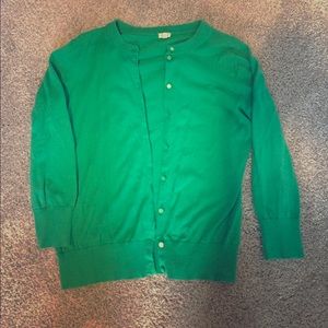 Kelly green JCrew 3/4 sleeve cardi