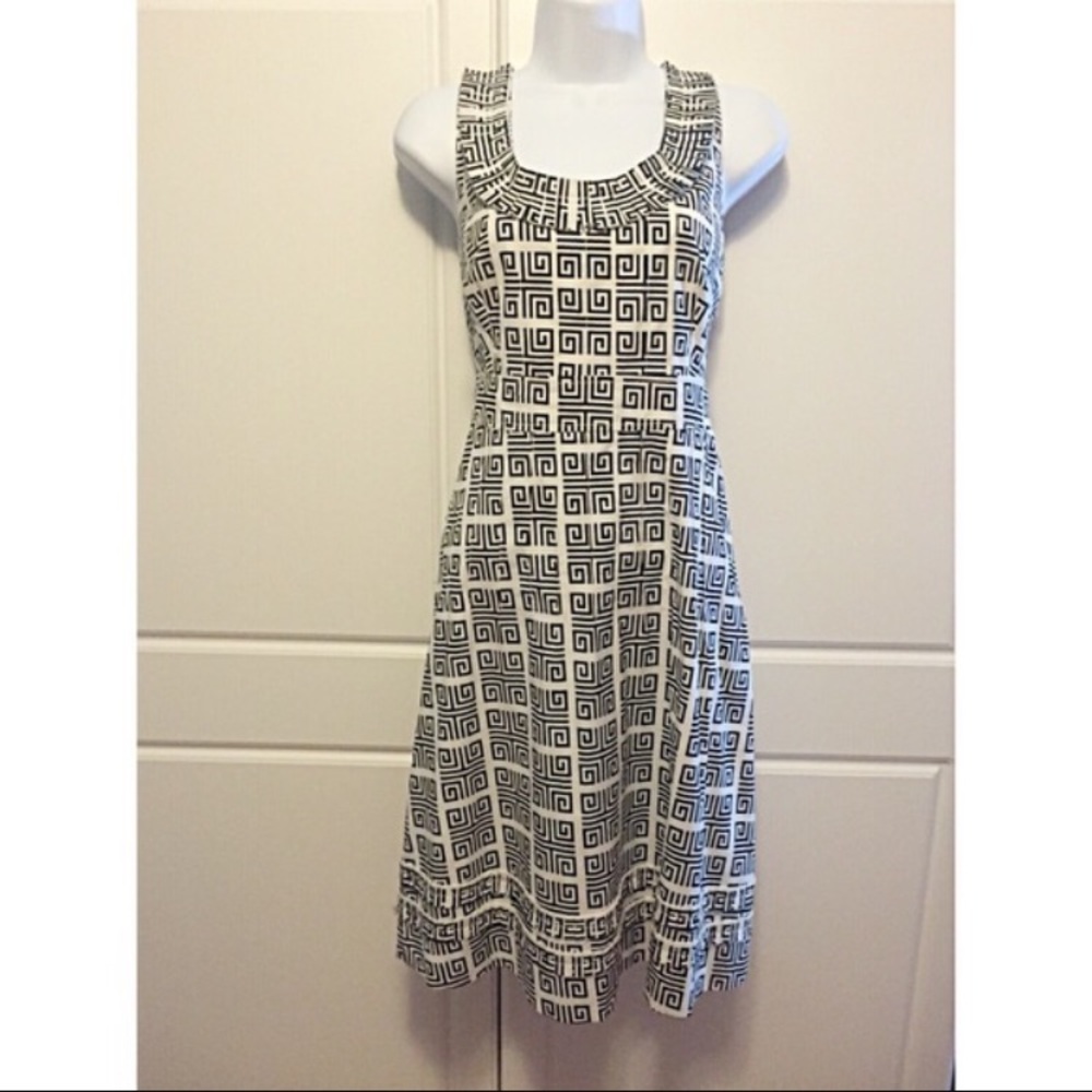 Tory Burch white and black geometric print dress