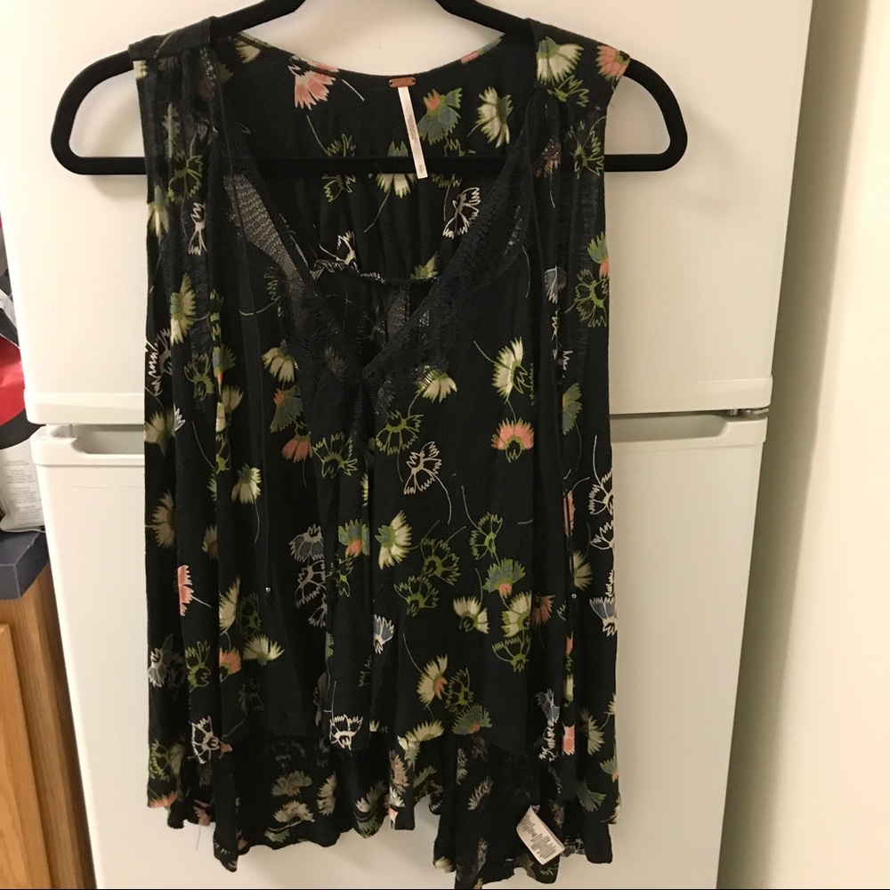 Free People Floral Flowy Tank