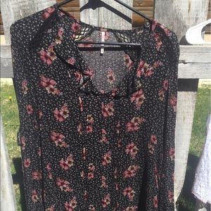 Free people, long sleeved floral blouse.