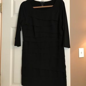 Black ruffled tunic or short dress