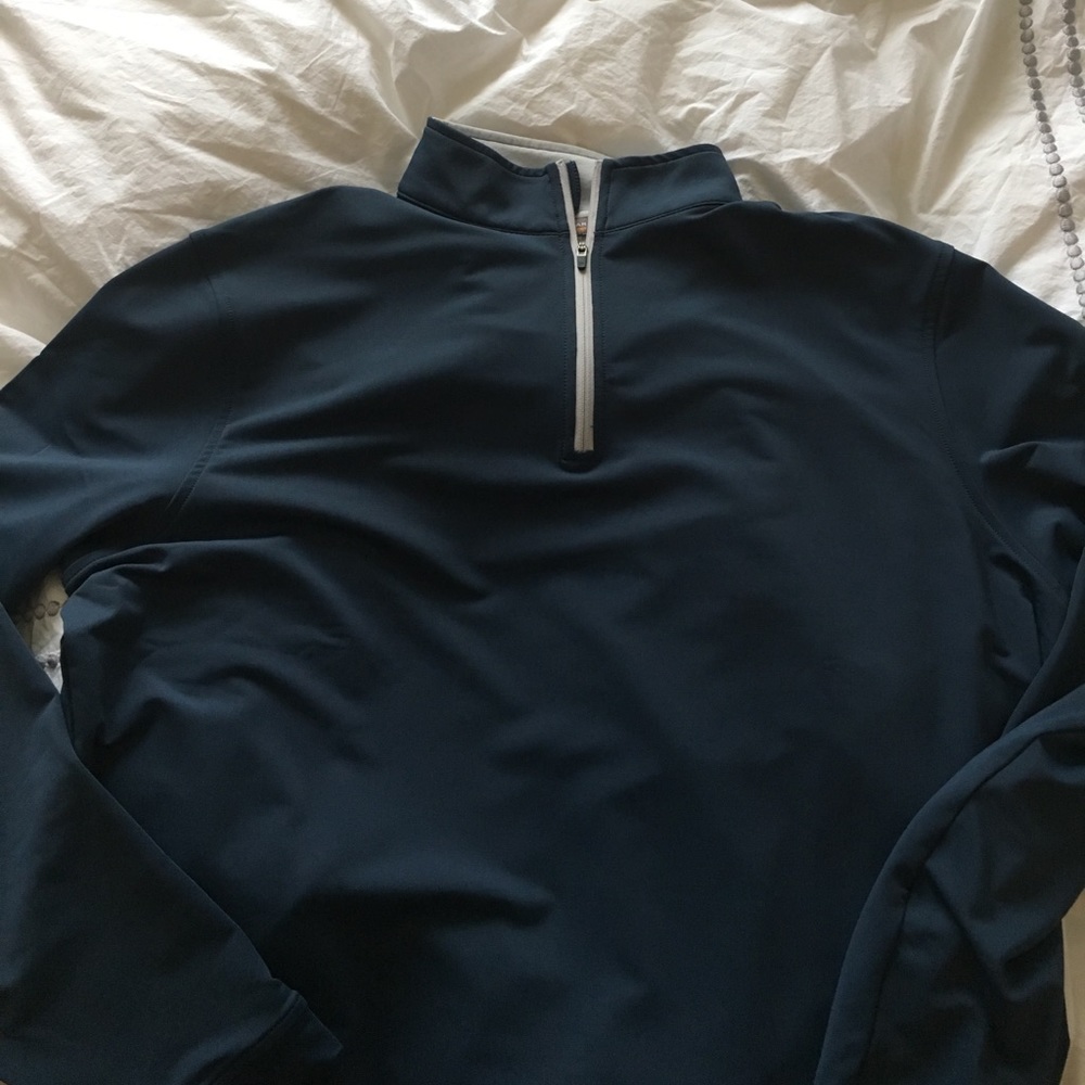 Peter millar crown sport blue quarter zip pullover