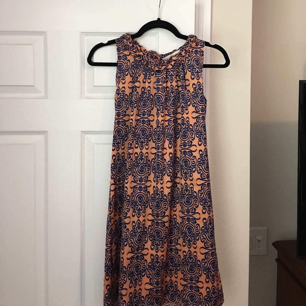 Orange and Navy summer dress