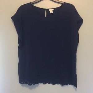 J. Crew Scalloped Hem Blouse