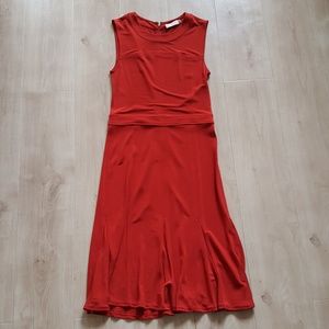 Tory Burch red sleeveless midi dress