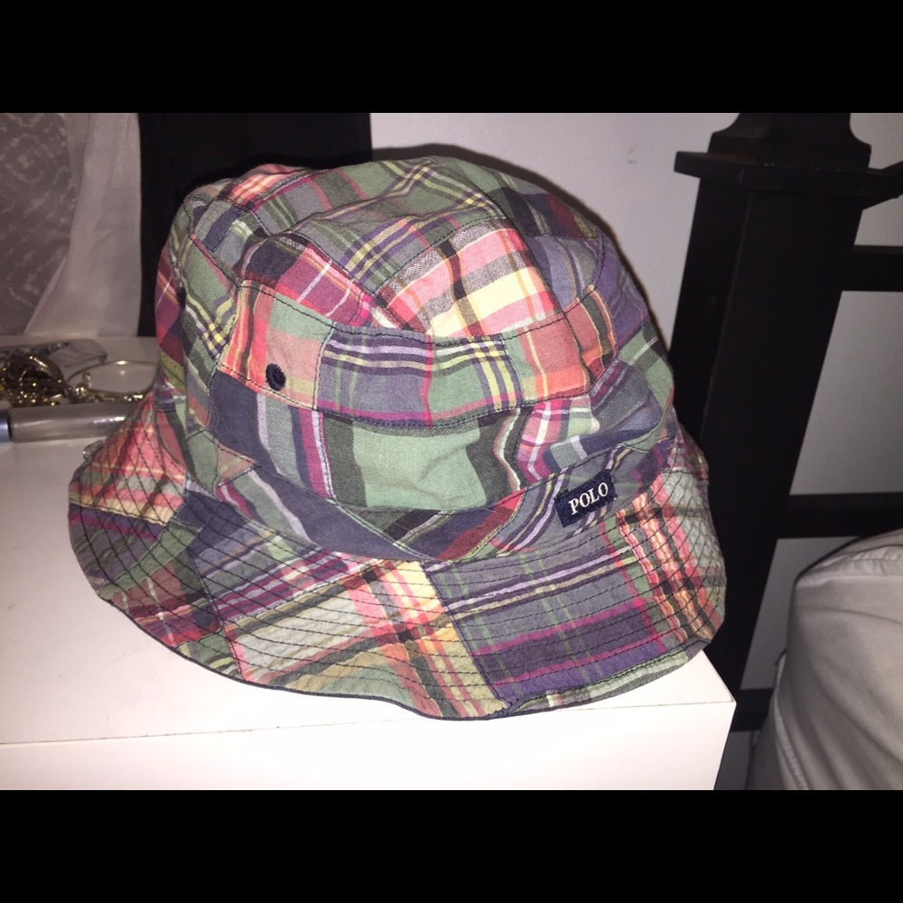 Plaid polo bucket hat