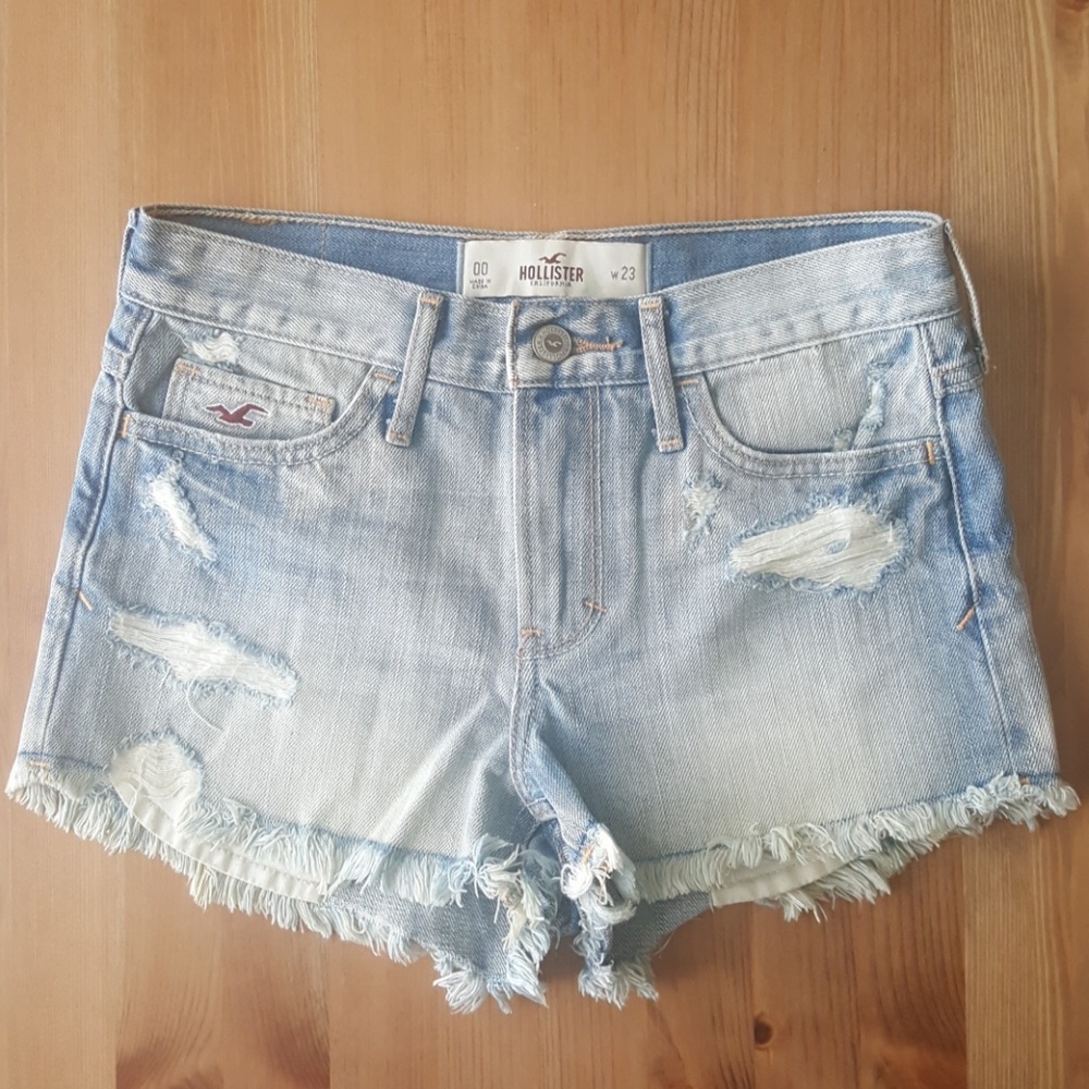 High-waisted denim shorts