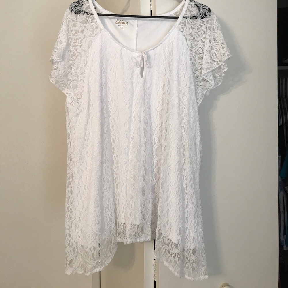 Lace white blouse
