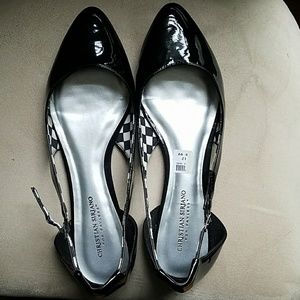 Cristian Siriano Black patent leather flats