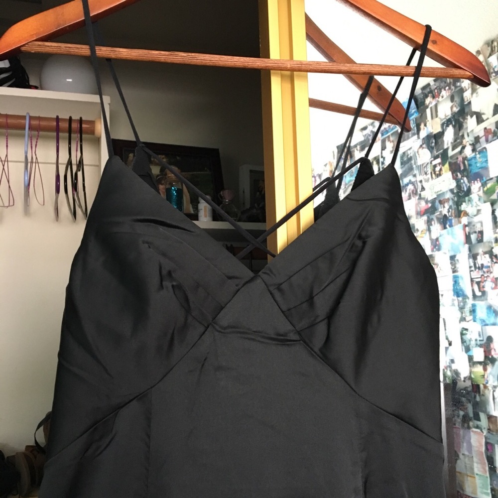 Black Satin Maxi Dress NWT
