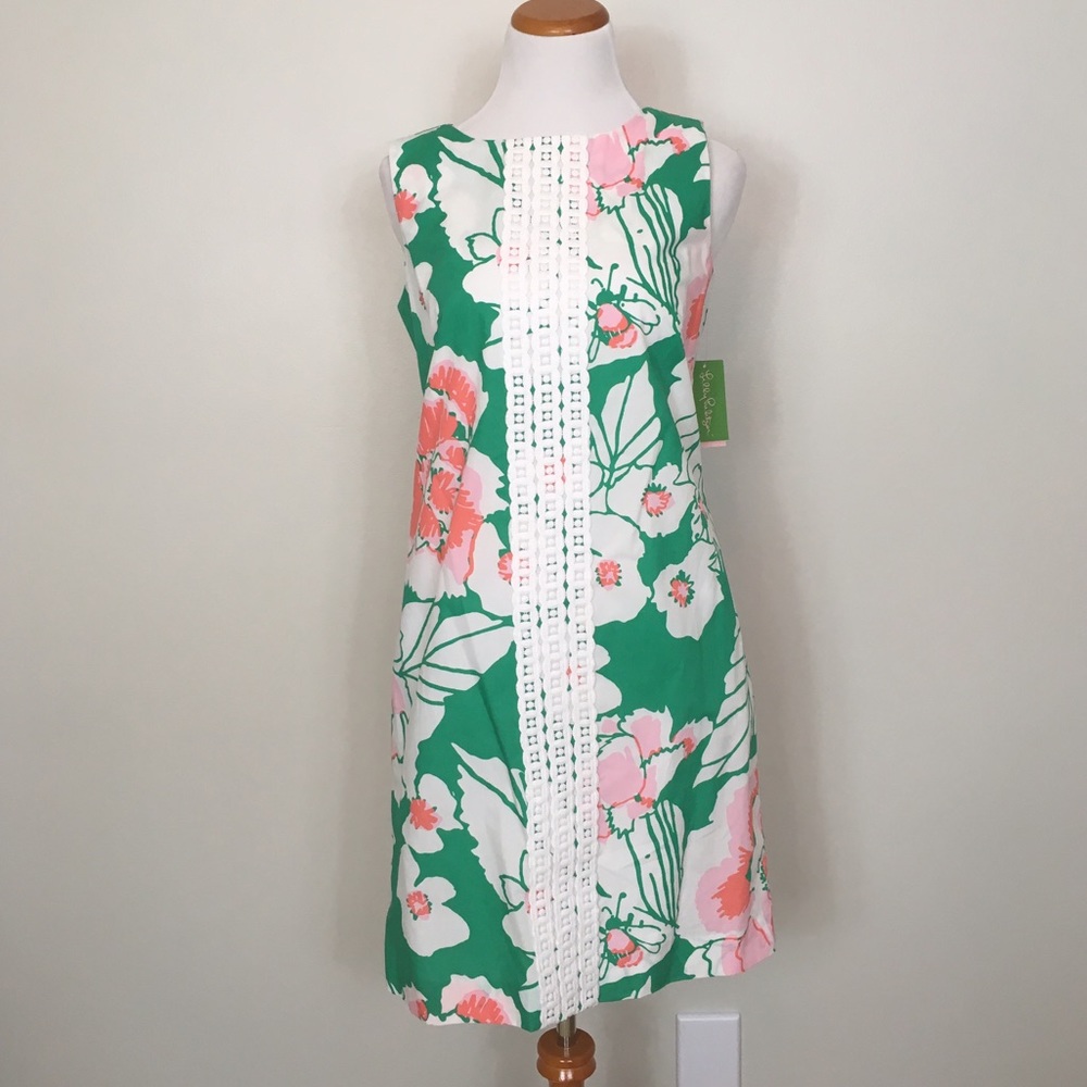 NWT Lilly Pulitzer worth shift dress floral green