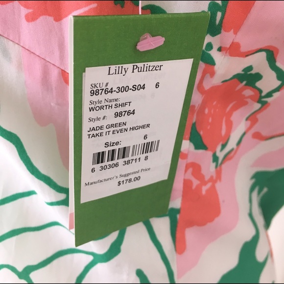 NWT Lilly Pulitzer worth shift dress floral green - Picture 3 of 8