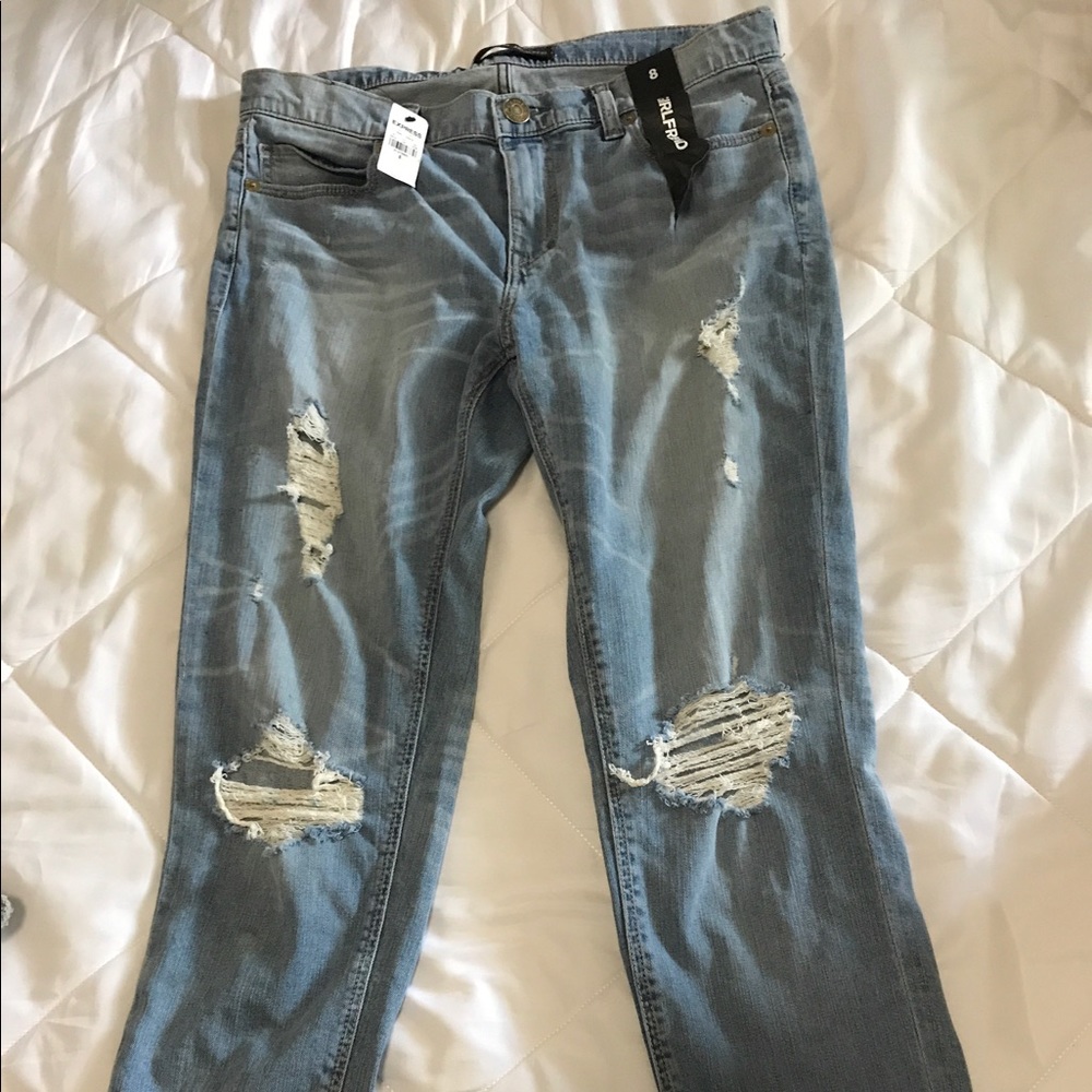 Express distressed Girlfriend jeans, NWT