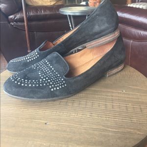 Naya black suede flats