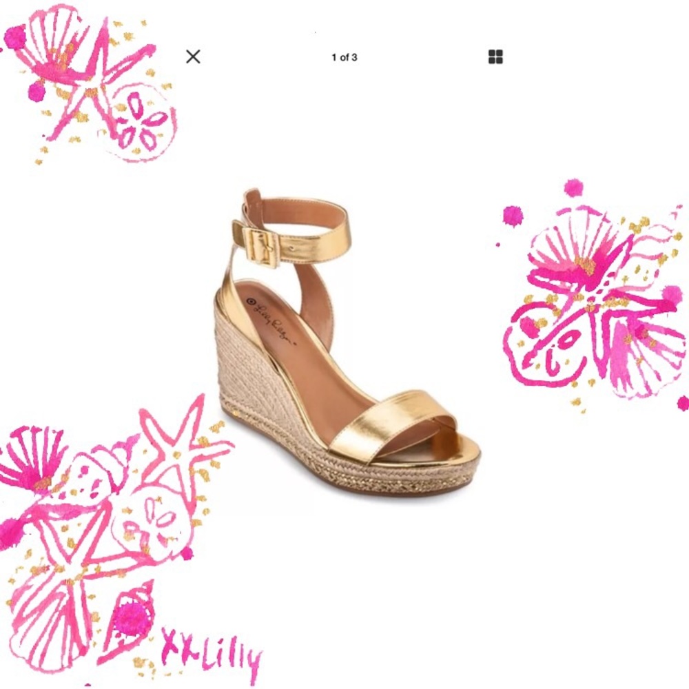 Lilly Pulitzer for Target gold ankle strap sandal