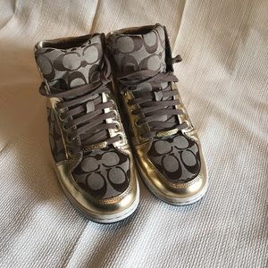 Coach gold high tops