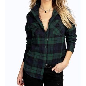 Green blue and black flannel