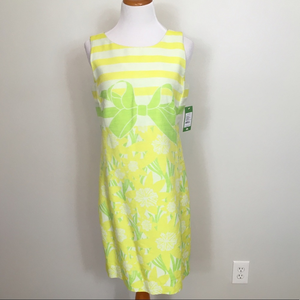 NWT Lilly Pulitzer Stephanie shift bow yellow