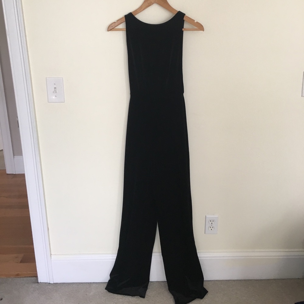 Stretch Velvet Skater Jumpsuit (Backless)