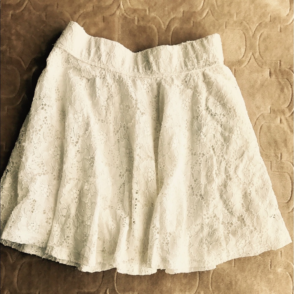Holister White Lace Skater Skirt size CSS