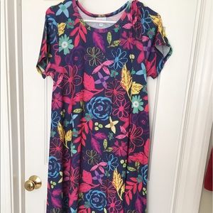 LulaRoe Carly Dress size M Bright Floral Print