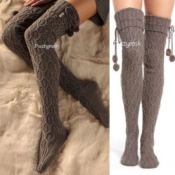 Ugg Accessories Ugg Over The Knee Socks Thigh High Sparkle Pom Pom Poshmark