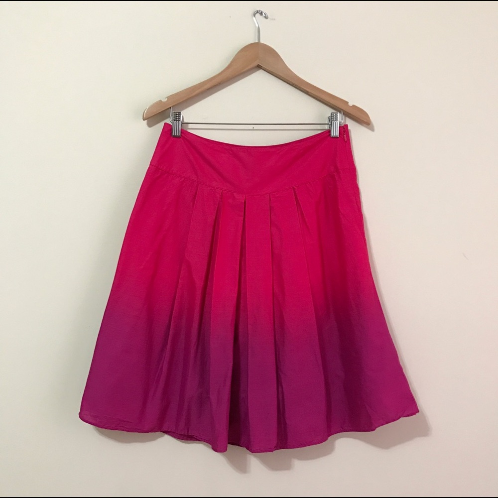 St. John's Bay Skirt 8 Aline Zipper Pleated Knee Ombré