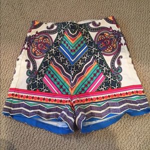 High waisted multi color shorts