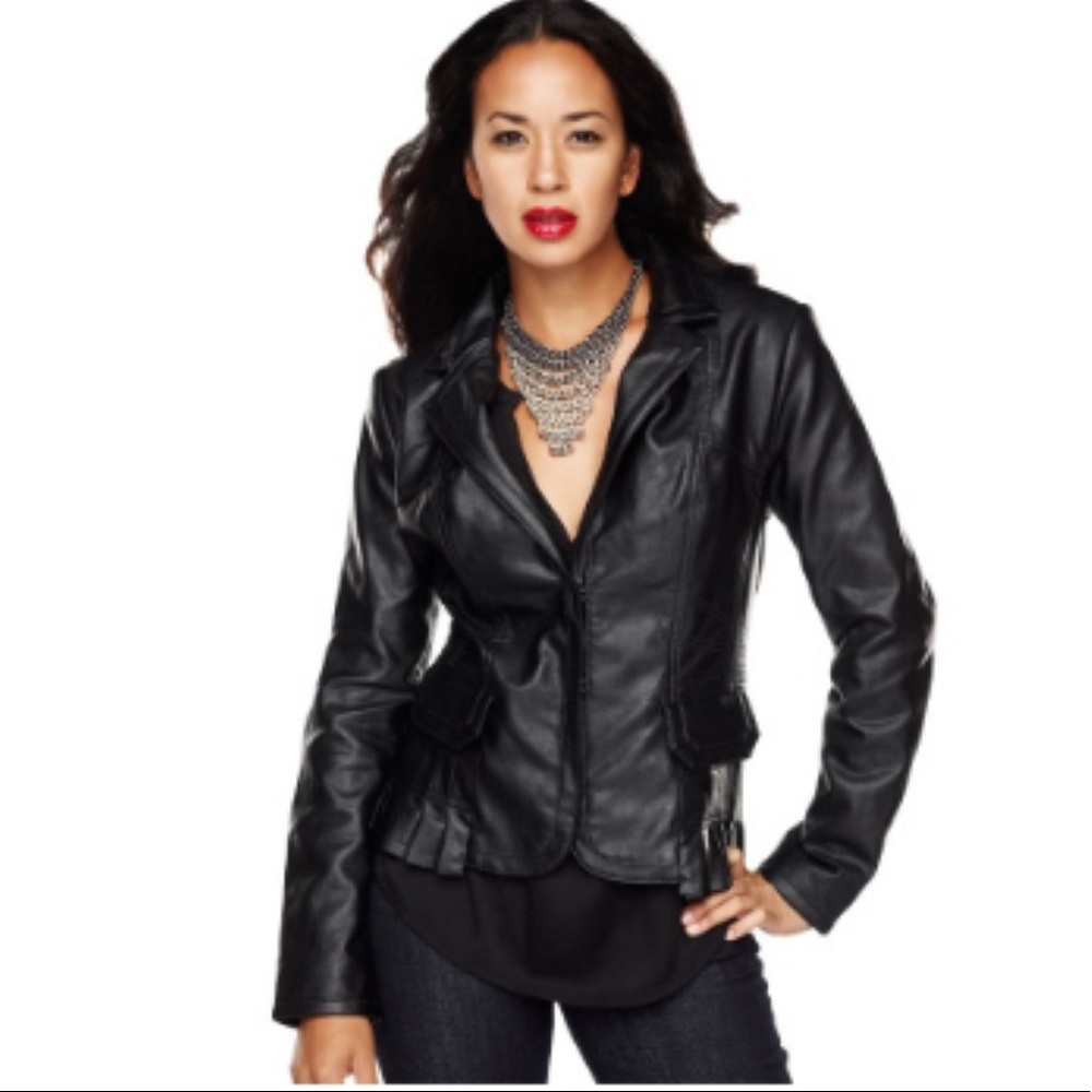 Dash by Kardashian Faux Leather Black Jacket