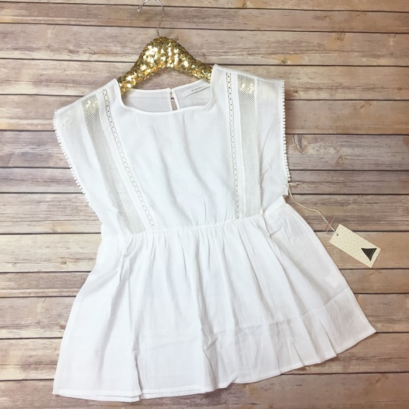 ❗️S-L Ivory Short Sleeve Lightweight top - Picture 2 of 5