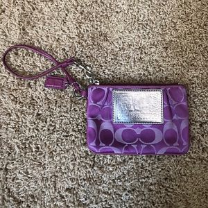 Purple coach wristlet