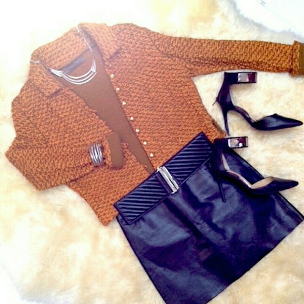 Express black leather mini skirt