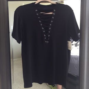 Black cross up front top