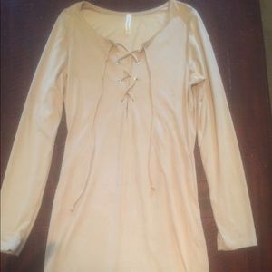 New Suede Tan Long sleeve Dress