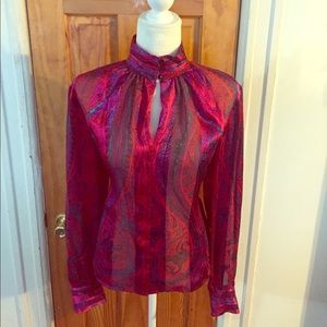 Silk key hole blouse