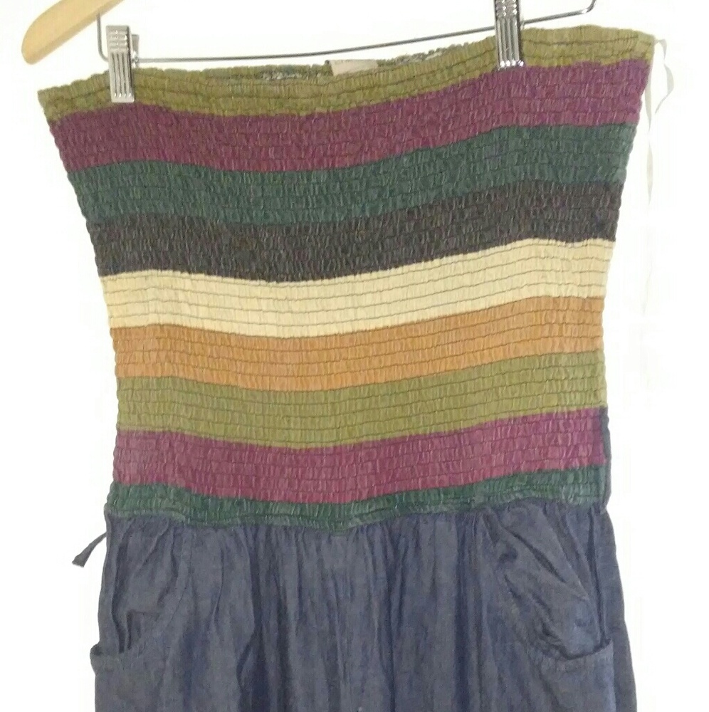 Colored top denim jumpsuit,