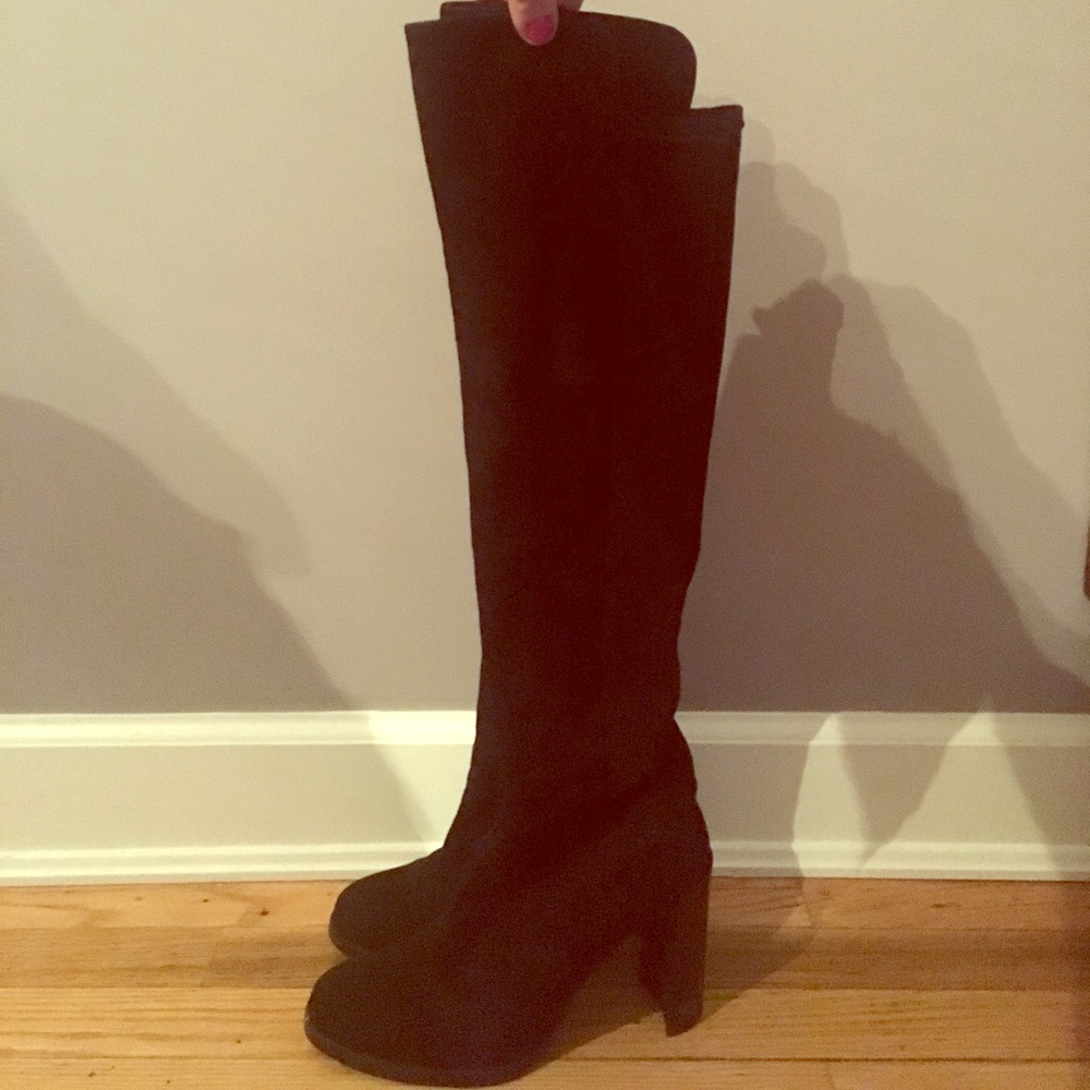 Stuart Weitzman black knee-high suede boots