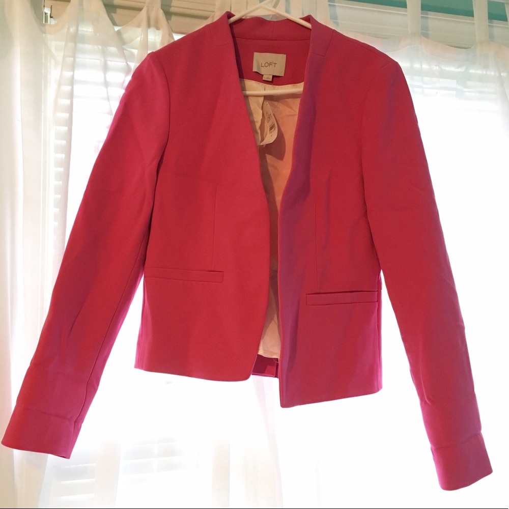 LOFT | NWT | Bright Pink Peplum Blazer