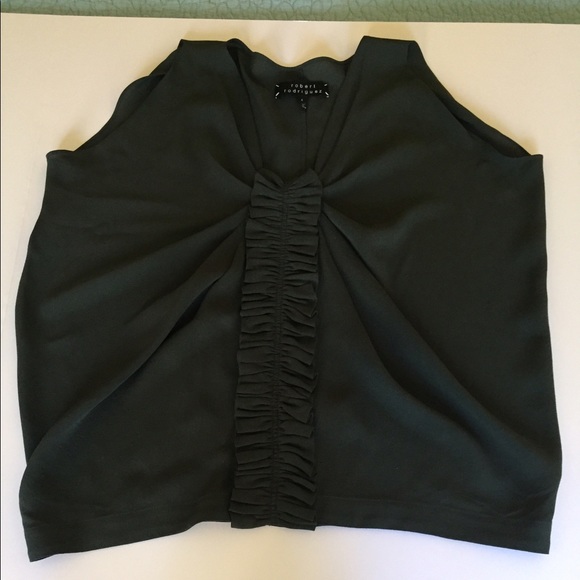 ROBERT RODRIGUEZ Silk Crepe Sleeveless Top - Picture 3 of 6