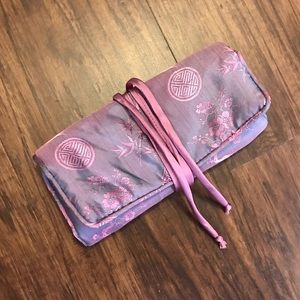 Red Blossom Asian-Inspired Travel Jewelry Roll