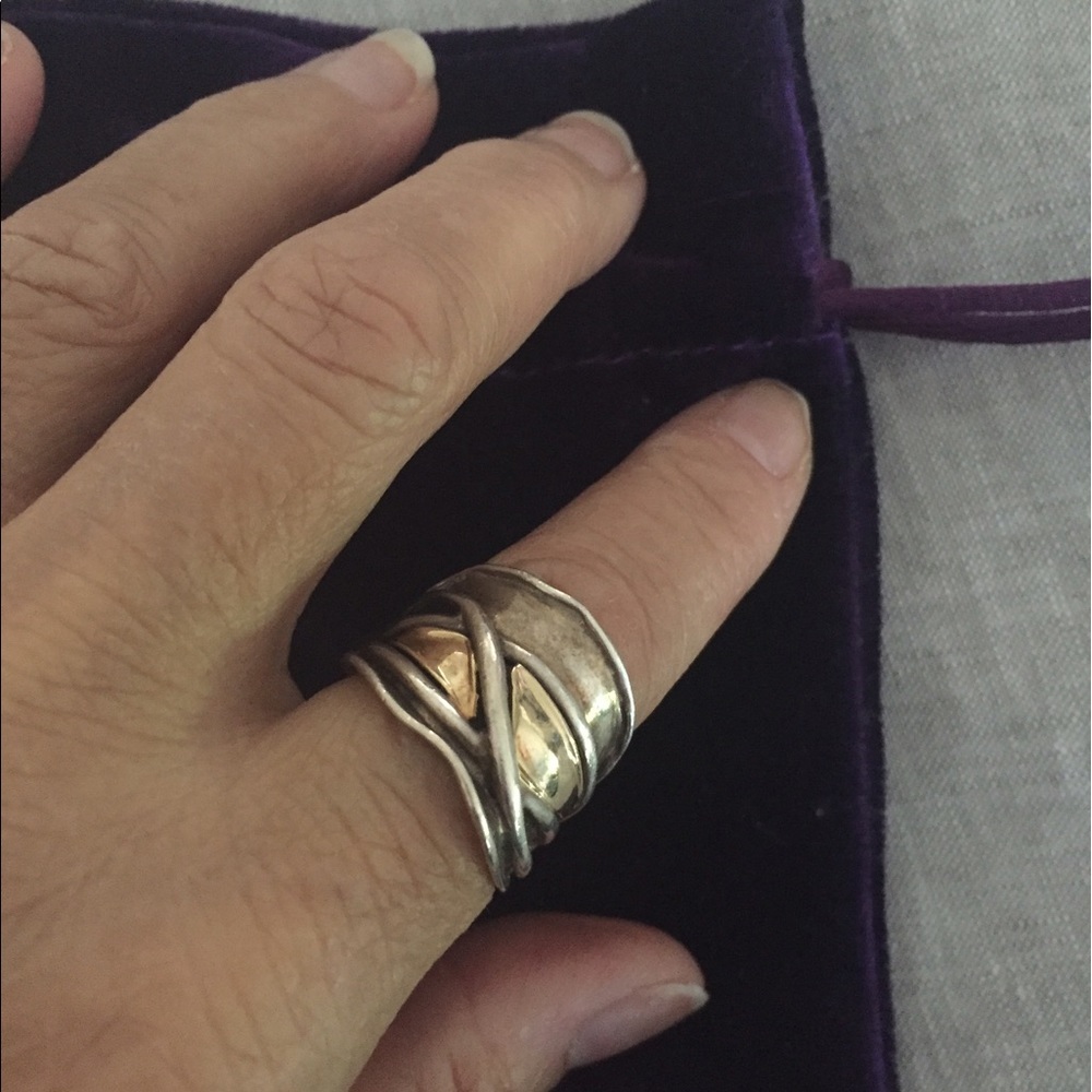 Sterling silver & 14K gold ring